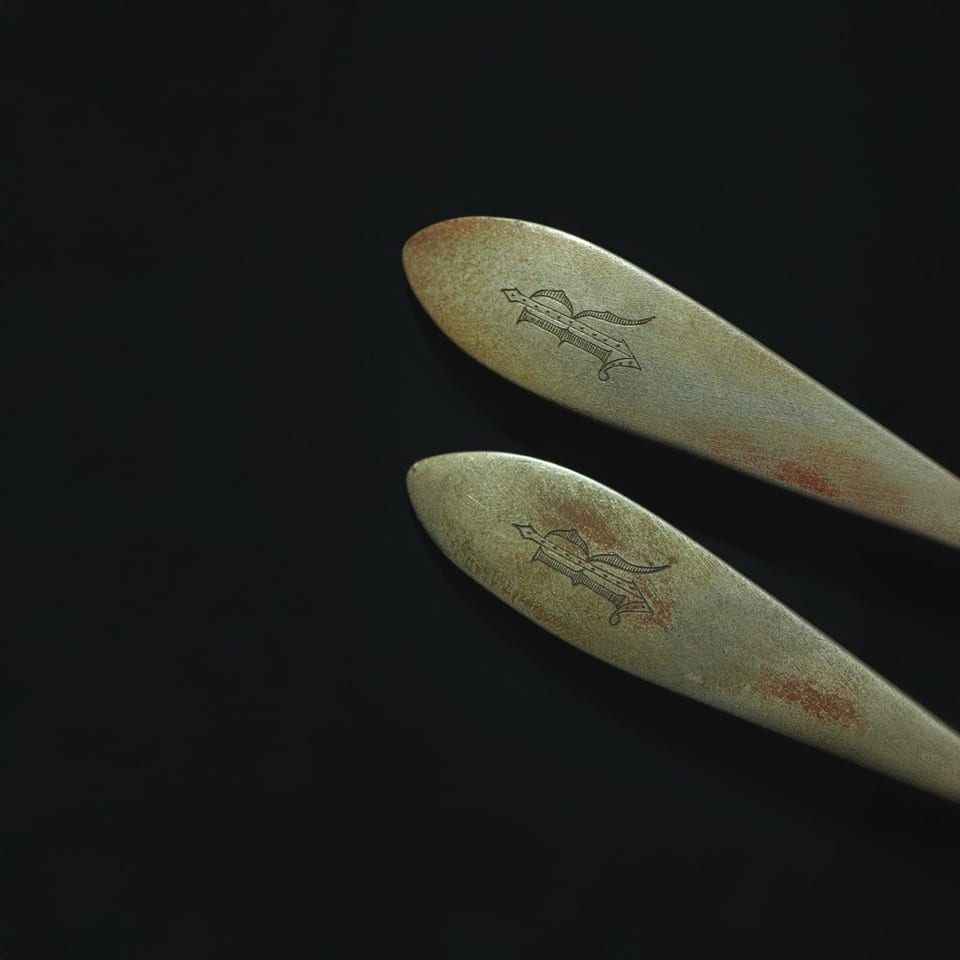 Jose Rizal spoon and fork with JR monogram